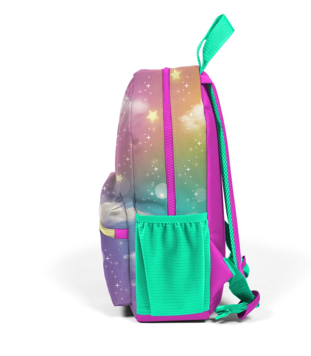 Coral High Kids Two Compartment Small Nest Backpack - Pink Sea Green Girl With Unicorn Pattern