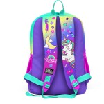 Coral High Kids Four Compartment School Backpack - Lavender Water Green Unicorn Patterned