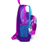 Coral High Kids Four Compartment USB School Backpack - Purple Pink Unicorn Patterned