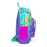 Coral High Kids Four Compartment USB School Backpack - Lavender Water Green Unicorn Patterned