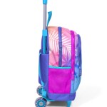 Coral High Kids Three Compartment Squeegee School Backpack - Lavender Pink Flamingo Patterned