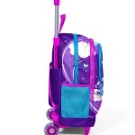 Coral High Kids Three Compartment Squeegee School Backpack - Purple Pink Unicorn Patterned