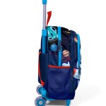 Coral High Kids Three Compartment Squeegee School Backpack - Sax Blue Astronaut Patterned