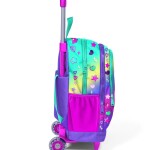 Coral High Kids Three Compartment Squeegee School Backpack - Lavender Water Green Unicorn Patterned