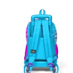 Coral High Kids Three Compartment Squeegee School Backpack - Blue Pink Flamingo Patterned