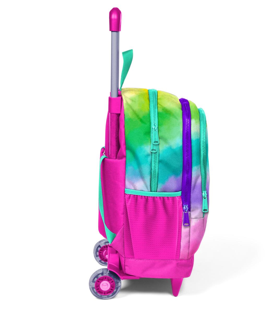 Coral High Kids Three Compartment Squeegee School Backpack - Colorful Tie-Dye Patterned