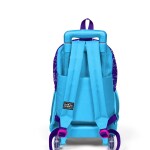 Coral High Kids Three Compartment Squeegee School Backpack - Purple Blue Pink Heart Patterned