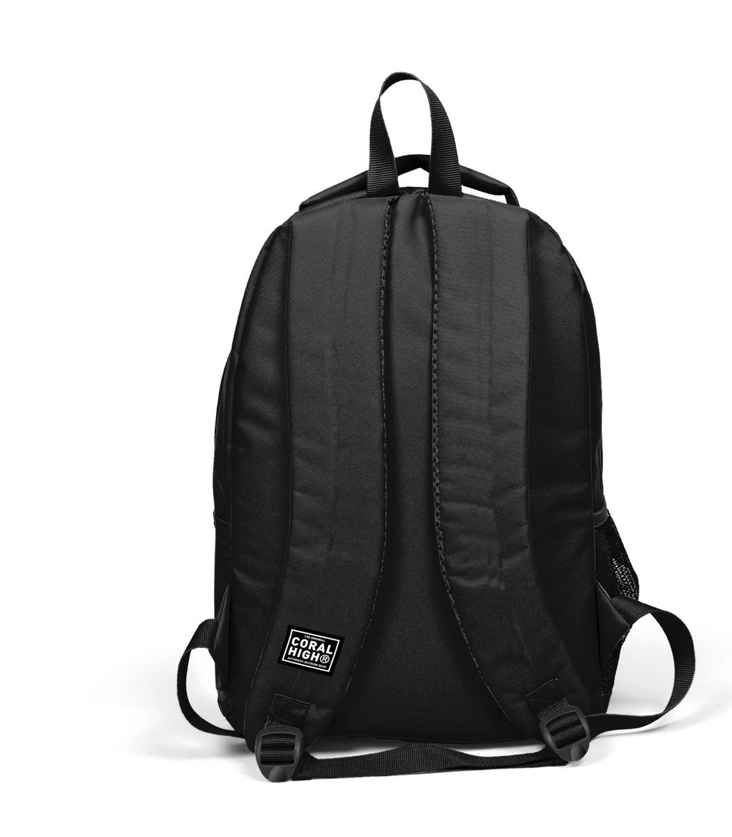 Coral High Kids Three Compartment USB School Backpack - Black