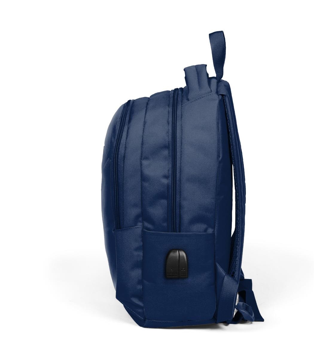 Coral High Kids Three Compartment USB School Backpack - Navy Blue