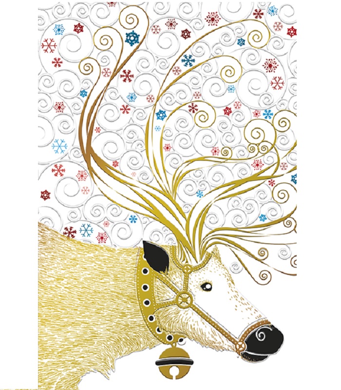 Editor : Deer On Christmas Greeting Card