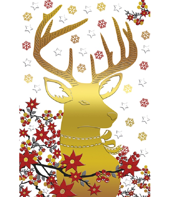 Editor : Golden Deer Christmas Greeting Card