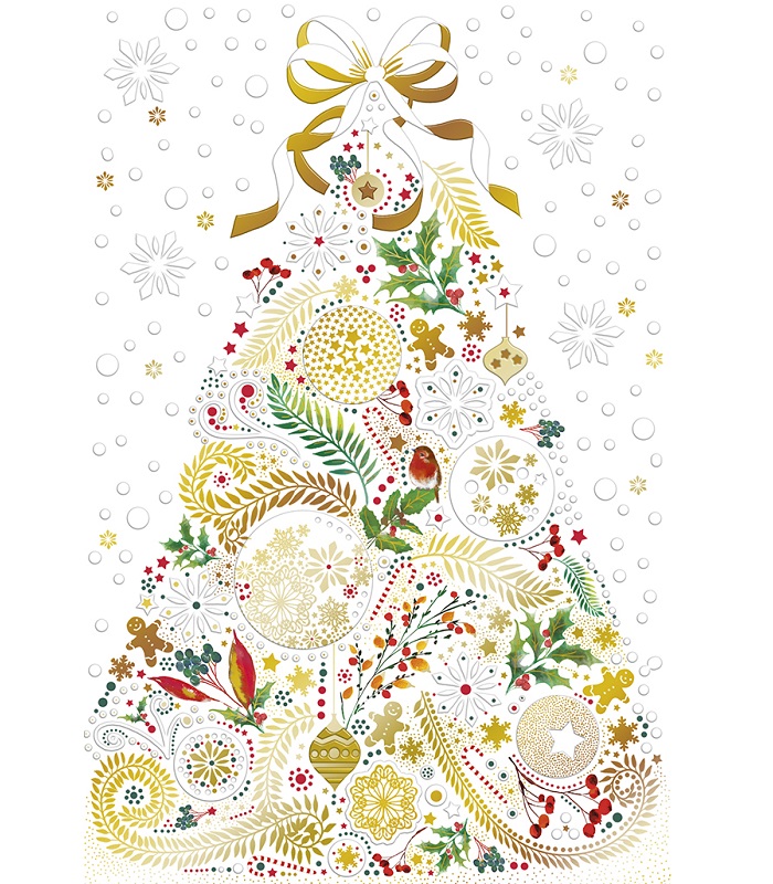 Editor : Christmas Greeting Card with Colorful ChristmasTree