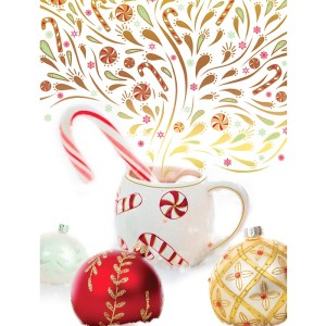 Editor : Christmas Greeting Card with Candy Cane