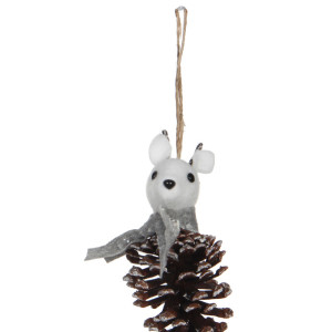 Ornament Reindeer Squirrel L L5W5 H13 Grey