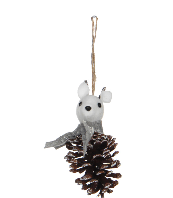 Ornament Reindeer Squirrel L L5W5 H13 Grey