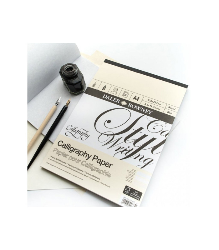 Daler Rowney Calligraphy paper pad in 3 shades A4