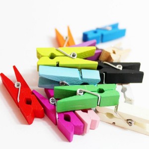 colored wooden clips