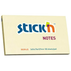 HOPAX Stick'n Notes Pastel 76 x 127mm Yellow (100 Sheets)
