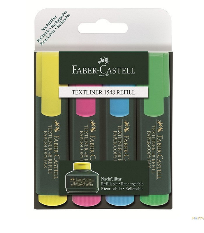 Faber Castell Highlighter 4 Per Pack Assorted Colors