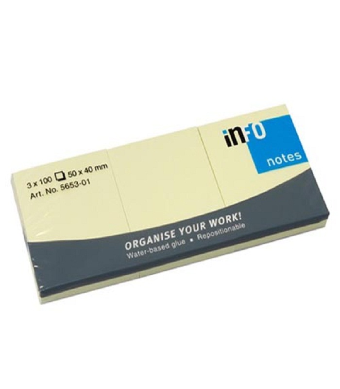 INFO Yellow Sticky Notes 50 X 40 MM
