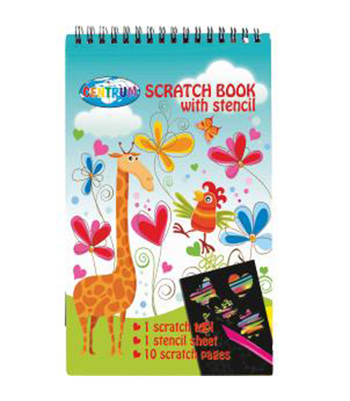 Centrum Scratch Book Giraffe with Stencil