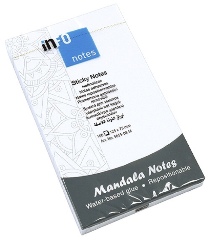 INFO Sticky Notes With Mandala Theme 75 X 125 MM