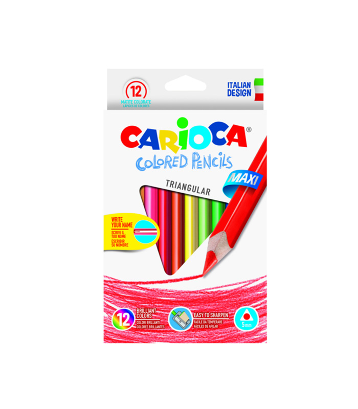 Crayon Triangular Color Jumbo Carioca Box 12Pcs