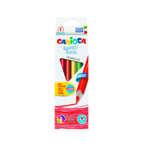 Crayon Triangular Color Jumbo Carioca Box 6Pcs