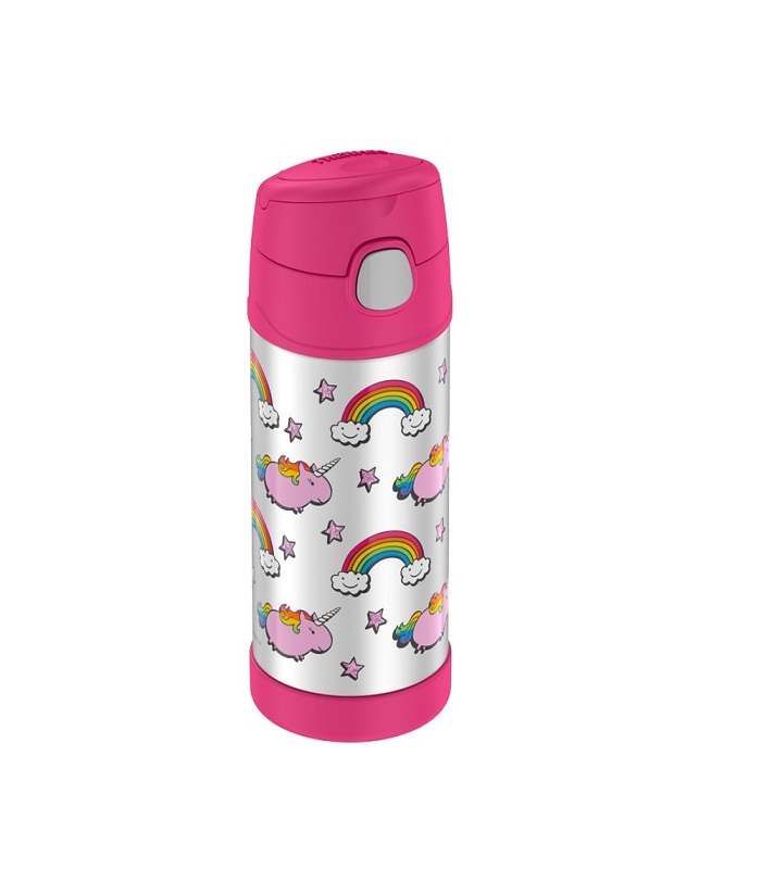 Thermos® FUNTAINER® 355 ml STAINLESS STEEL WATER BOTTLE WITH STRAW CHUBBY UNICORN