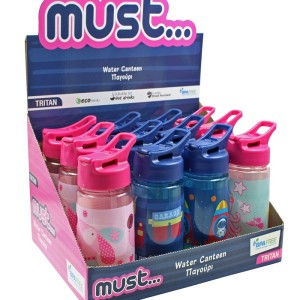 MUST Plastic Canteen With Straw Tritan 450Ml