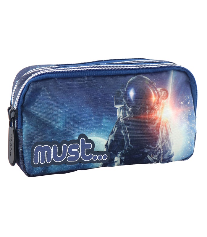 MUST ENERGY PENCIL CASE WITH 2 ZIPPERS 20X6X9 Cm ASTRONAUT