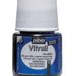 Pebeo Vitrail Stained Glass Effect Glass Paint 45-Milliliter Bottle, Deep Blue
