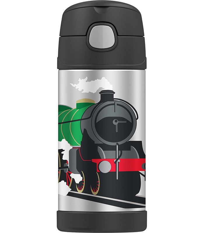 Thermos Funtainer Vacuum Insulated Straw Bottle, 355 ml, Train