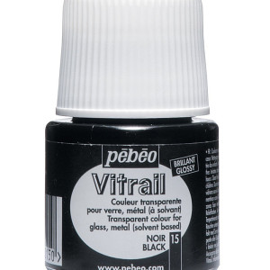Pebeo Vitrail Stained Glass Effect Glass Paint 45-Milliliter Bottle, Black