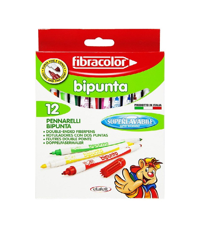 ETAFELT Fibracolor Bipunta Twin Tip Fiber Pen 12set