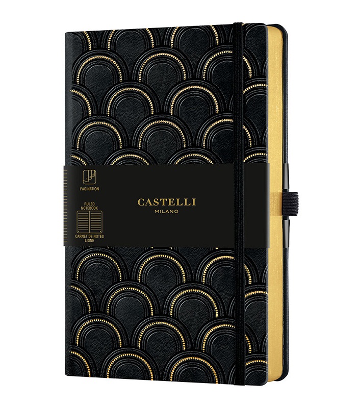 Castelli Milano COPPER & GOLD Art Deco Gold Notebook Rigid cover