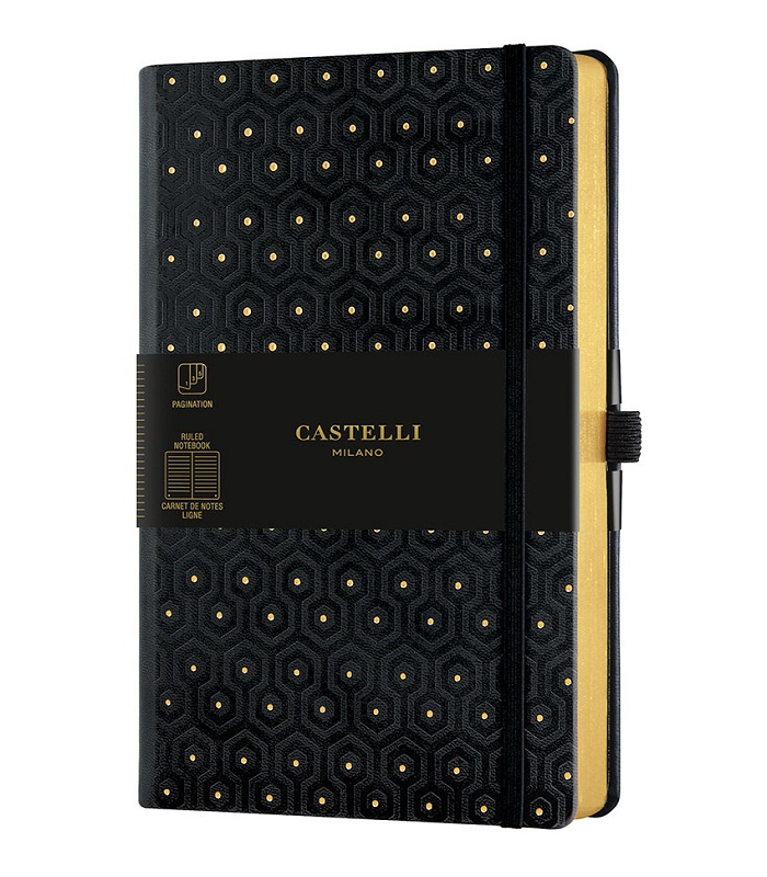 Castelli Milano COPPER & GOLD Honeycomb Gold Notebook Rigid cover