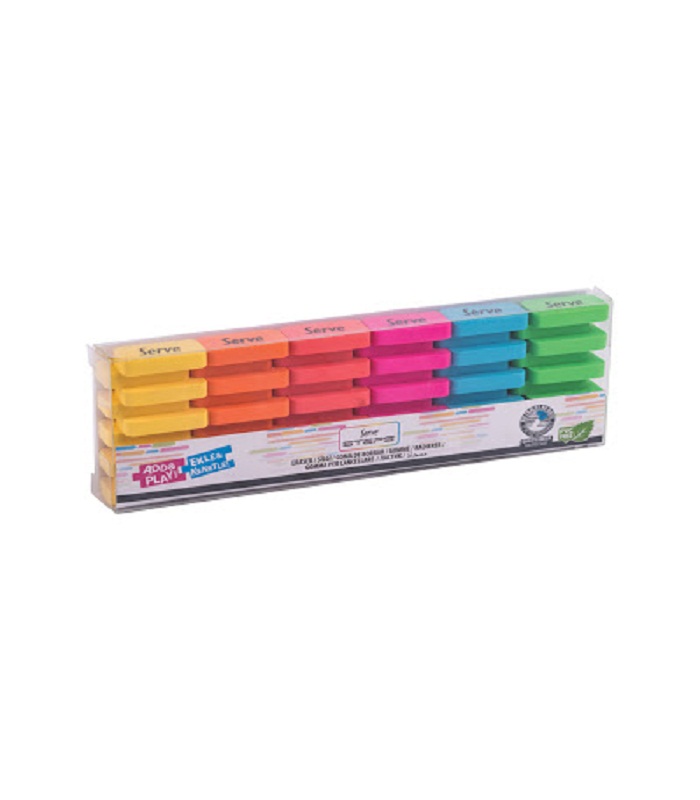 Serve Steps - Fluo Colours Eraser set of 2