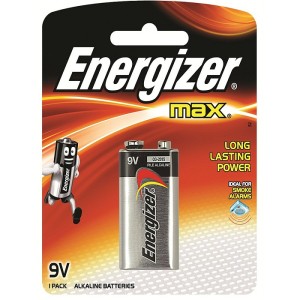 Energizer Max 9v 1 Pack Alkaline Batteries Multi Purpose Long Lasting