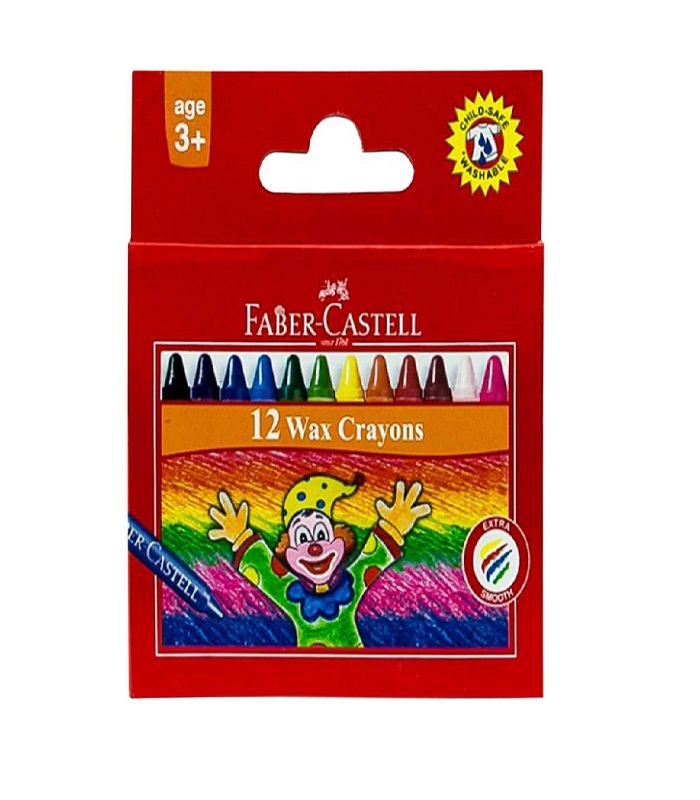 Faber-Castell 12-Piece Short Wax Crayons Multicolour