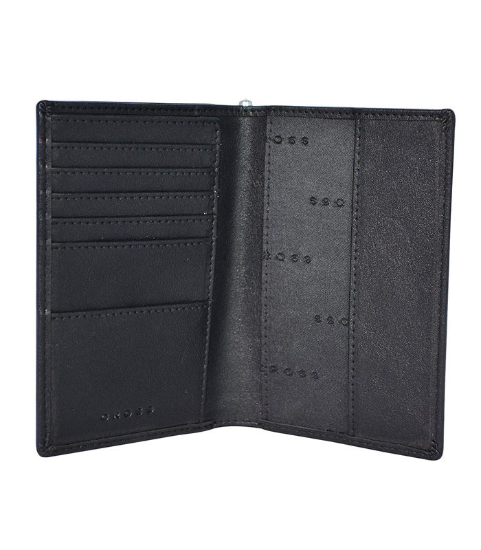 Cross Men's Artificial Leather Global Passport/Travel Wallet with CROSS Metal Agenda Pen - Black - Cross insignia Range