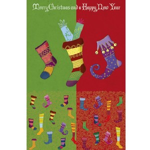 Editor : Christmas Greeting Card with Colorful Socks