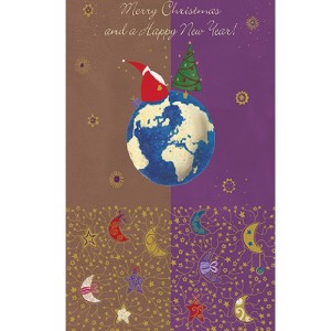 Editor : Planet Earth On Christmas Greeting Card