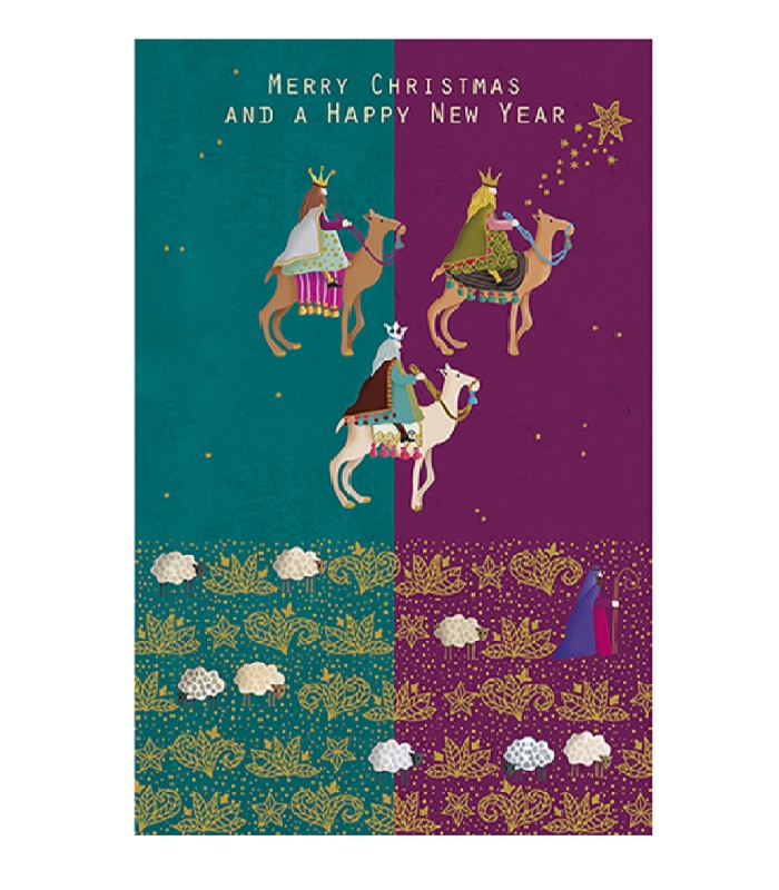 Editor : Christmas Greeting Card - three kings drawing