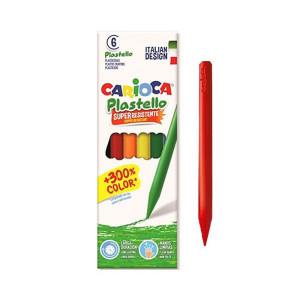 plastello crayon Carioca set with durable colors in 6pcs