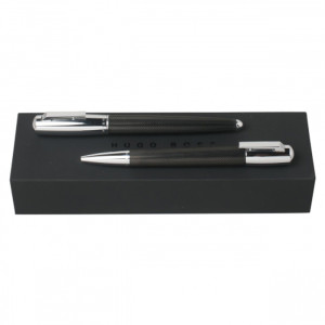 HUGO BOSS HPBR683 Pure Chrome Plated Ballpoint and Rollerball Pen Set