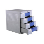 Four-layer locked desktop file Data office supplies Gray