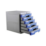 Six-layer lock file cabinet File storage box Plastic file cabinet gray