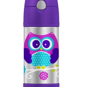 THERMOS FUNTAINER Vacuum Insulated Straw Bottle, 355 ml, Owl