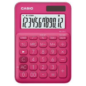 Casio MS20UC Desktop 12 Digit Calculator Red